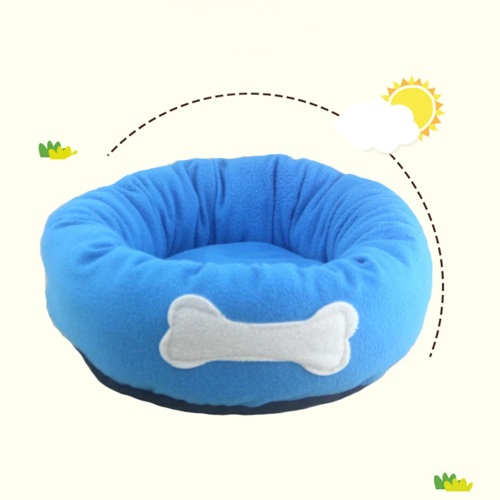 Soft Round Pet Bed Warm Comfortable Kitten Puppy Nest Kennel for Winter Autumn YU-Home