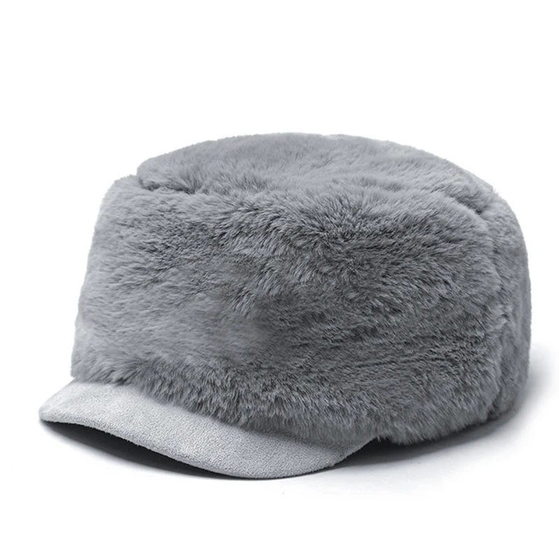  [AETRENDS] Winter Caps 4 Solid Colors Faux Fur Military Cap Women Fashion Flat Hat Army Salior Mili