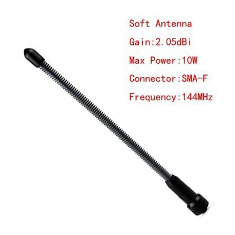 Black Soft Flexible Single Band Vhf 144mhz High Gain Sma-f Handheld Radio Antenna For Baofeng Woxun Walkie Talkie Uv-5r