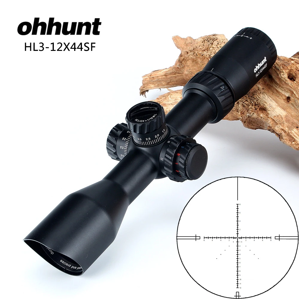 Охотничий винтовочный оптический прицел ohhunt HL 3-12X44 SF компактный стеклянный гравированный сетчатый боковой Параллакс башенки Блокировка сброса съемки