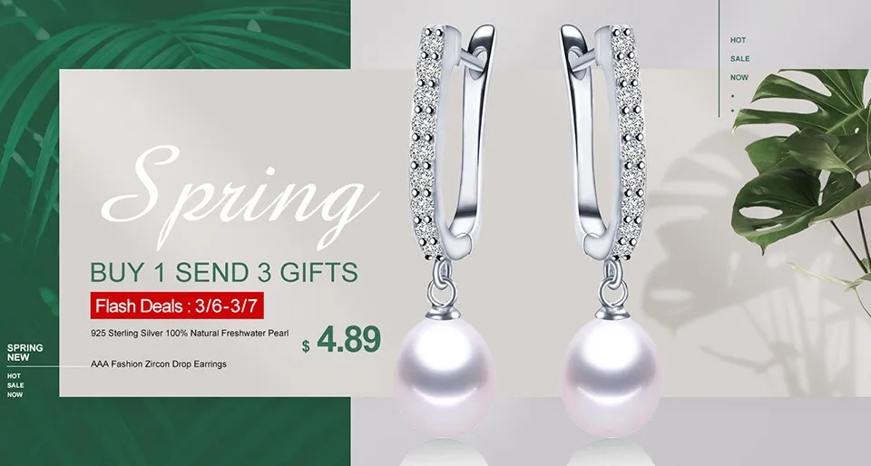 Fashion Crown AAA Zircon 8-9mm Natural Freshwater Pearl Wedding Drop Earrings For Women 4 Colors Silver 925 Real Pearl Jewelry -