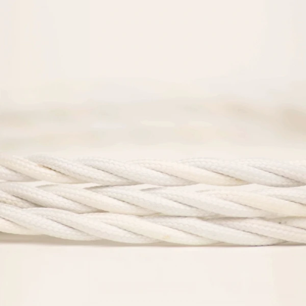 Декоративные ткани кабель vintage style витой шнур лампы электрическая лампа провода - Цвет: White