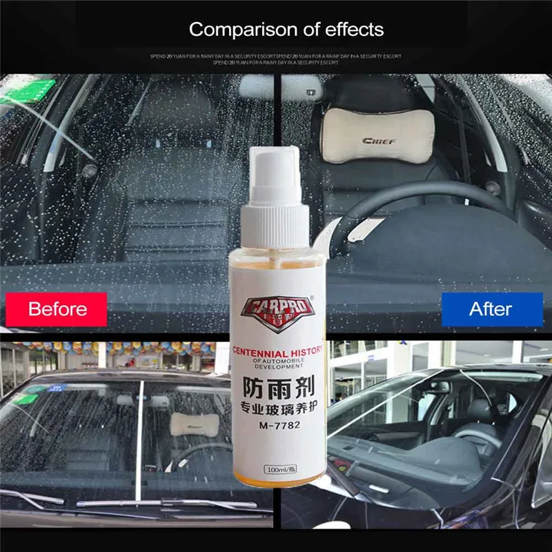

100ML Car Front Windshield Anti-Rain Agent Waterproof Rainproof Anit-fog Spray Car Rear-View Mirror Window Glass Coating TSLM1