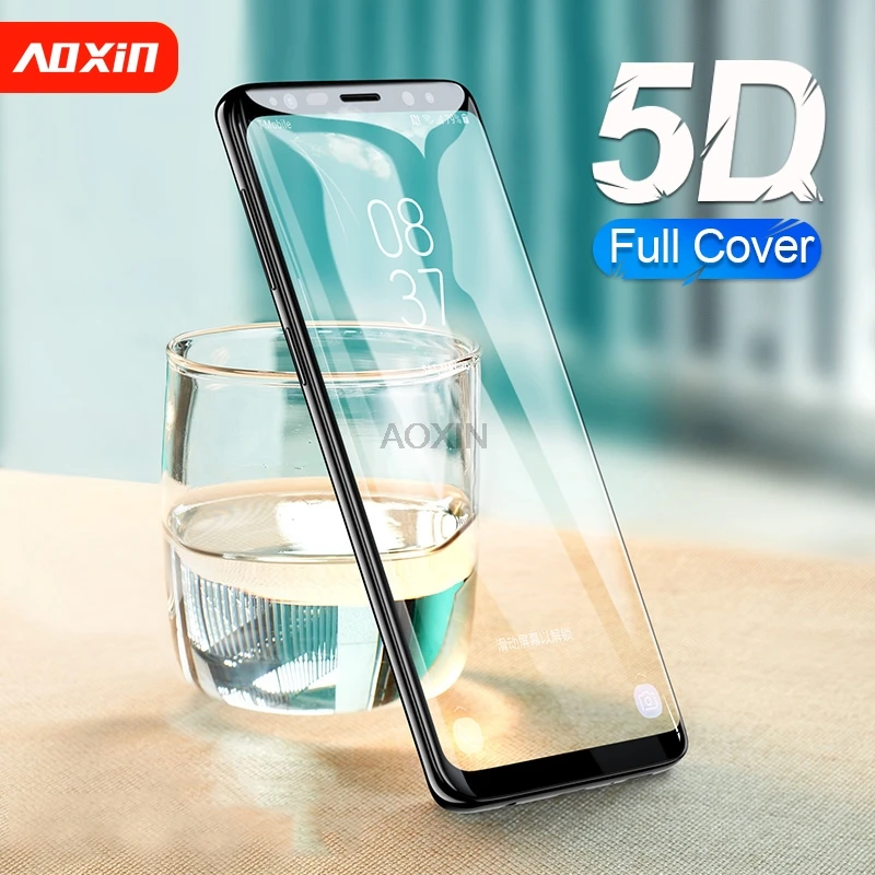 AOXIN 5D полное покрытие закаленное стекло для Samsung Galaxy S8 S9 S10 Plus Note 8 9 10 защита экрана S
