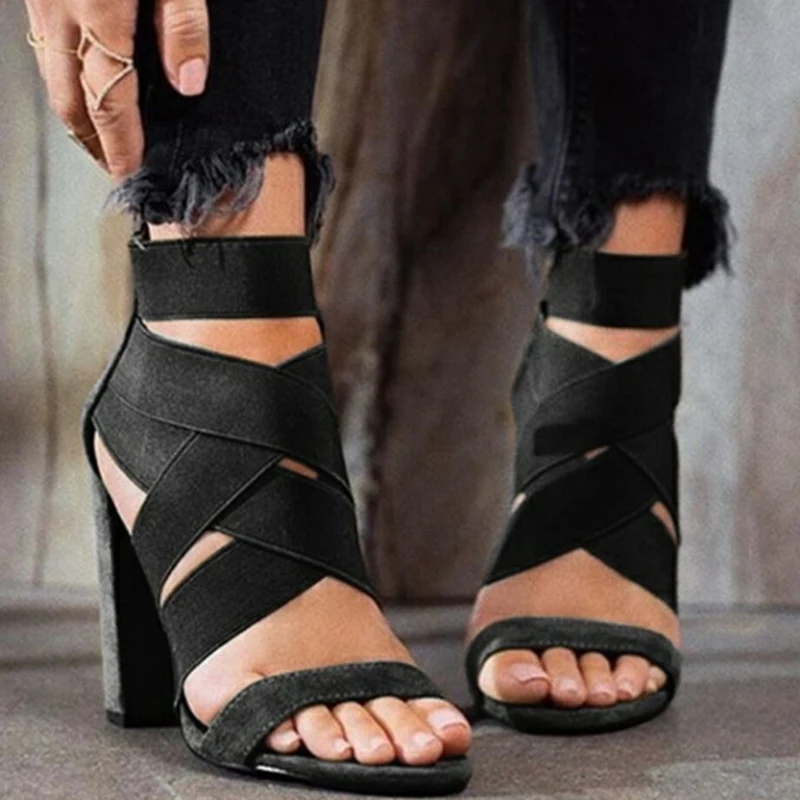 New Women Gladiator Pump Platform High Thick Heel Elastic band Open Toe Platform Wedding Ladies Sandal Shoes Zapatos Mujer 8518W New Women Gladiator Pump Platform High Thick Heel Elastic band Open Toe Platform Wedding Ladies Sandal Shoes Zapatos Mujer 8518W