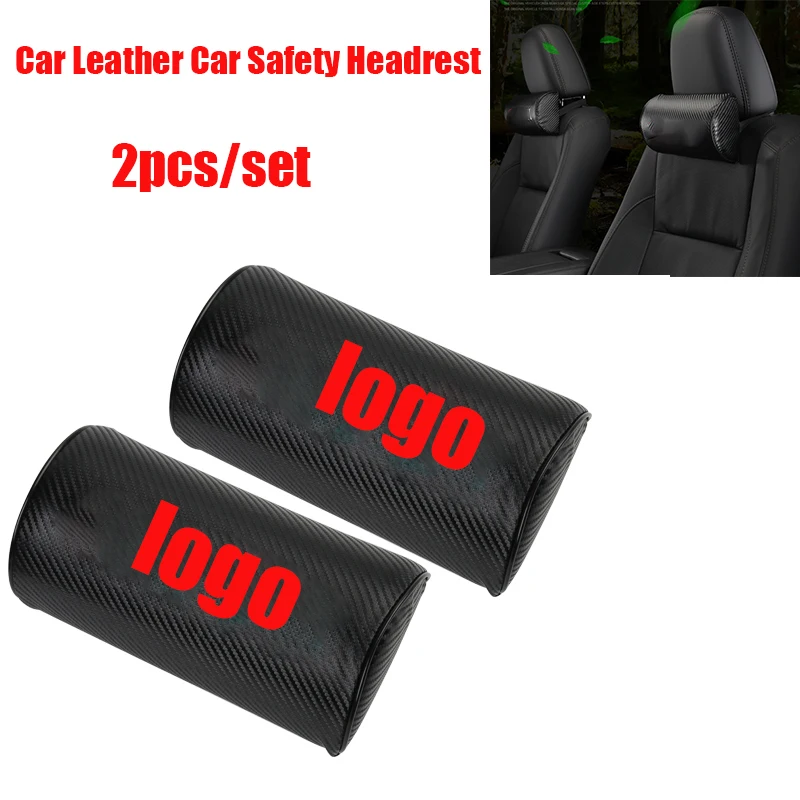 

2PCS Automobiles Car Headrest Car Neck Pillow safety headrest carbon seat belts covers for bmw skoda audi toyota nissan volvo