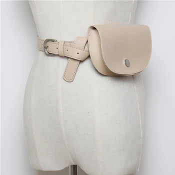 

Luxury Leather Women Waist Belt Bag Fashion Small Semicircle Fanny Pack for Women Waist Pouch Money Phone Bag Purse Pochete