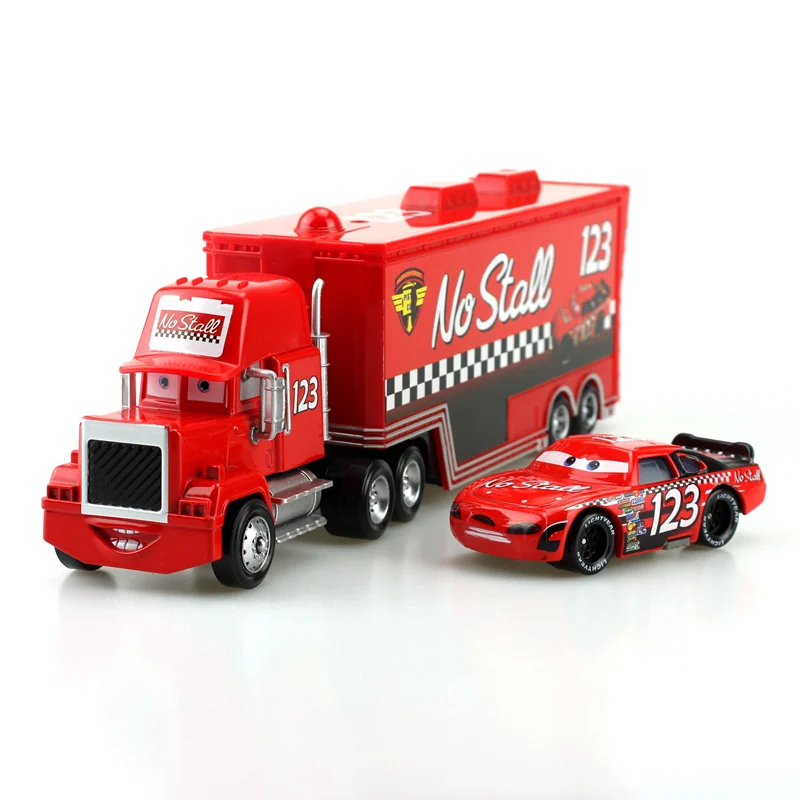 2 шт./лот Дисней Pixar Cars Toys No.123 гоночный автомобиль Mack Uncle 1:55 литой под давлением