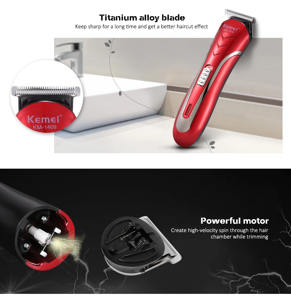 KM - 1409 Professional Electric Hair Clipper Trimmer Styling Haircut System