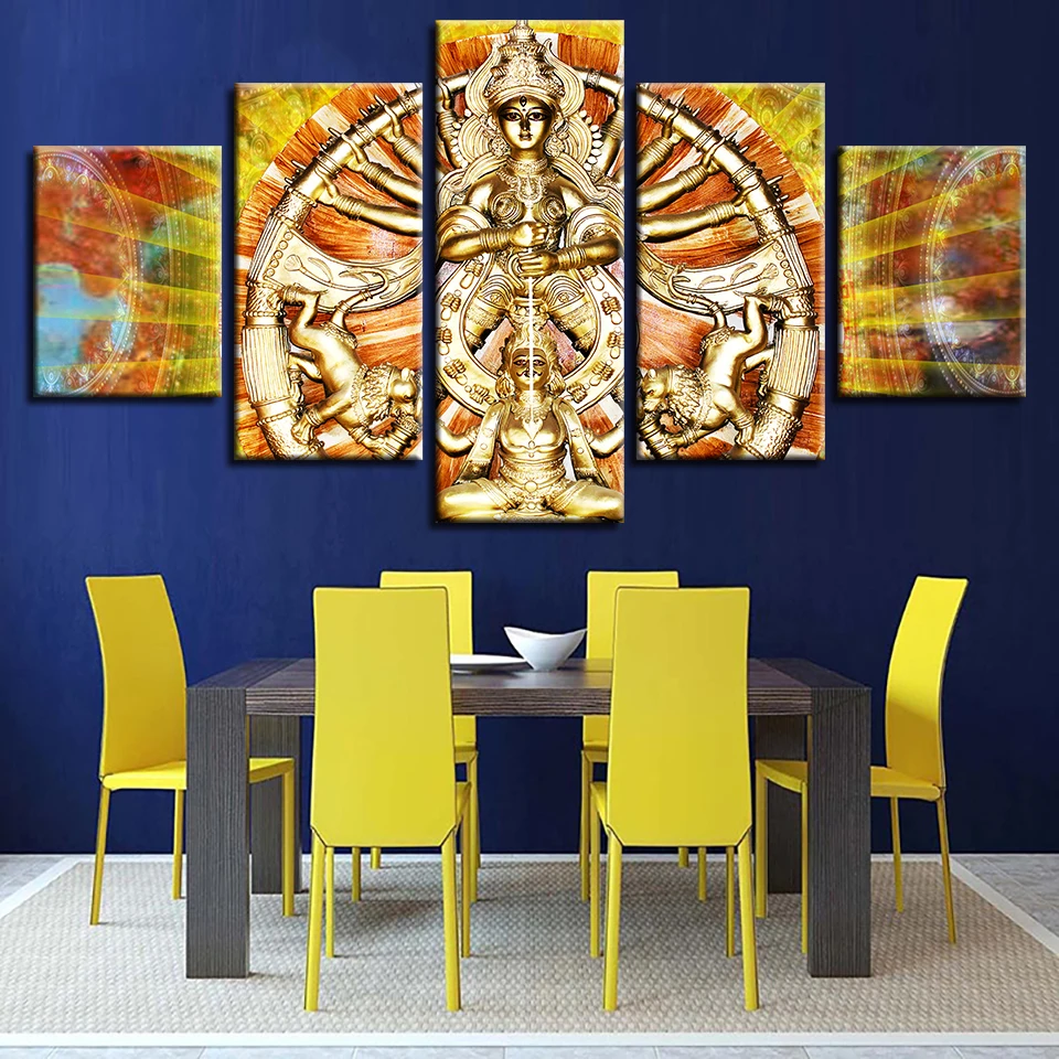 

Poster Pictures Modular Framework HD Printing 5 Pieces Thousand-Hand Kwan-Yin Canvas Paintings Art Decor Modern Living Room Wall