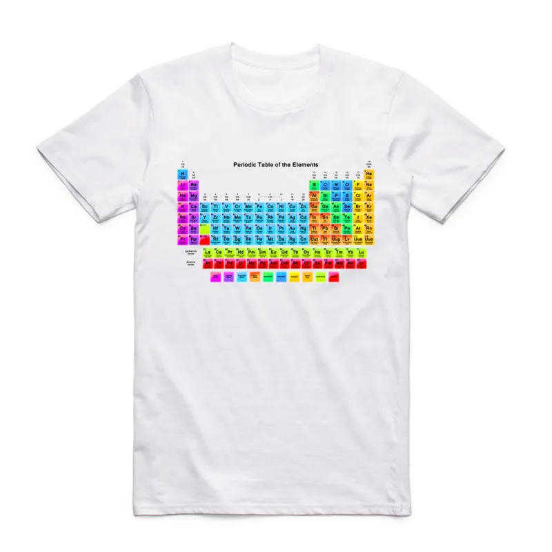 

S-XXX Men Print Table Of Chemical Elements T-shirt Fashion Short sleeve O-Neck Geek Summer Casual T shirt Homme Tshirt