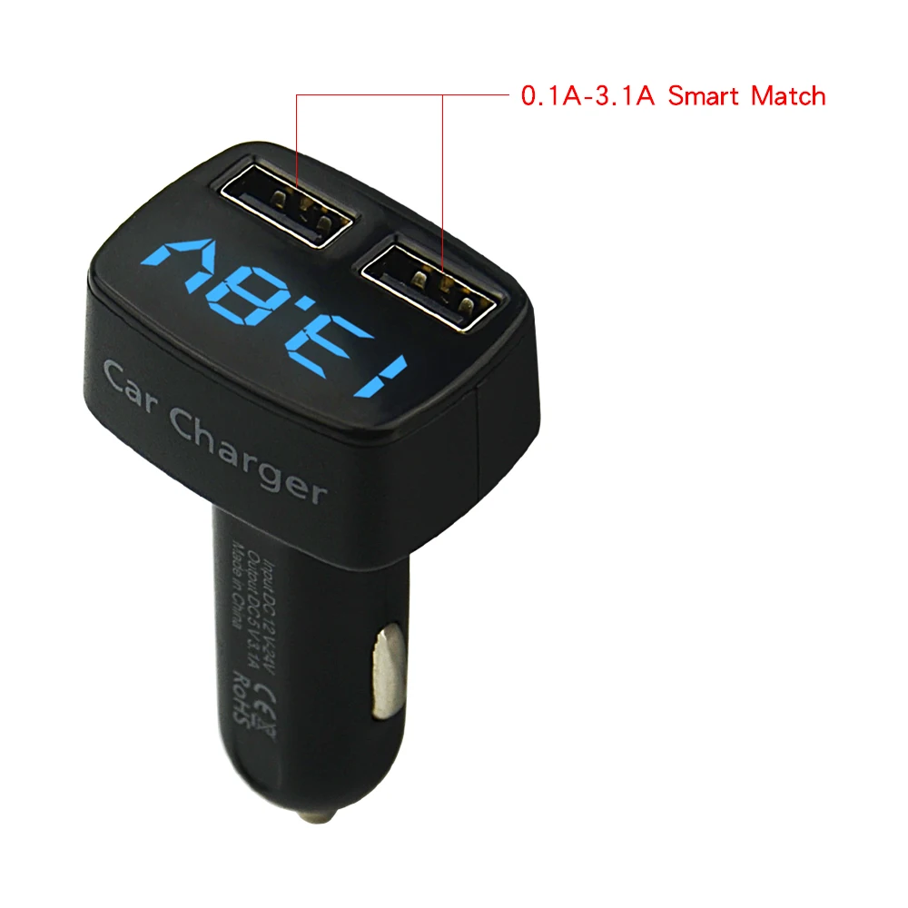 Автомобильное зарядное устройство EC2 USB Вольтметр термометр цифровой дисплей