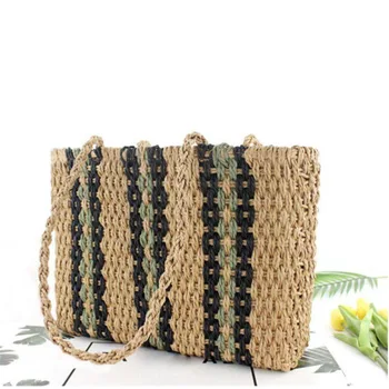 

Ladies Hand Woven Rattan Straw For Women Bali Basket Square Retro Beach Bag US