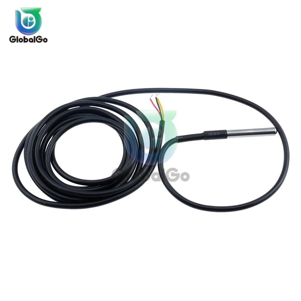 1 комплект DS18B20 Температура Сенсор модуль комплект Водонепроницаемый 100 см Цифровой Сенсор кабель Зонд из нержавеющей стали терминальный адаптер - Цвет: 2.5M Cable