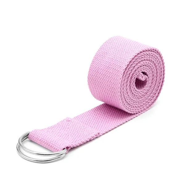 Многоцветная гимнастическая веревка, регулируемый спортивный стрейч-пояс, d-кольцо, ремни, гимнастическая Талия, Эспандеры, Йога пояс, новинка - Цвет: Розовый