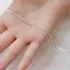 Nouvelle Version Coréenne De La 925 Sterling Argent Superfine Multi-couche D'os de Serpent Nu Féminin Bambou Clavicule Chaîne Collier H110 ► Photo 3/4