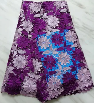

Hot sale 5yards guipure lace fabric african lace fabric 2019 african cord lace fabric nigerian lace fabrics for dress PL-E113