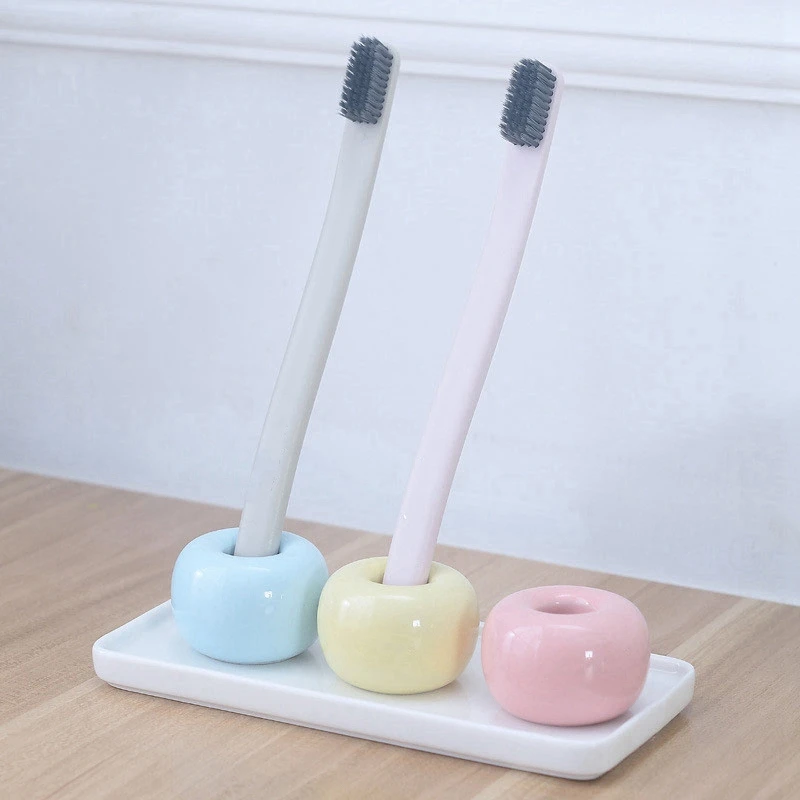 Porcelain Trays Rectangle Bathroom Toothbrush Ceramic Base Holder Stand Sanitary Storage Pallet Bathroom Supplies