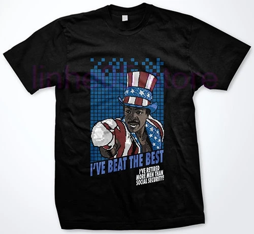 

Apollo Creed Rocky 16 Bit Video Game America American 4th of July Funny T Shirt Retro 100% Cotton Print T Shirt Tee