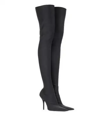 

Multiple Colors Sexy New Printing pointed toe high elastic socks boots over the knee thin high heel long boots women's boots