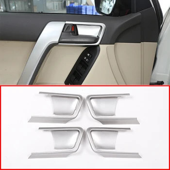 

4Pcs Silver ABS Chrome Car Interior Door Bowl Cover Trim For Toyota Land Cruiser Prado FJ150 150 2014-2018 Year Car Accessories