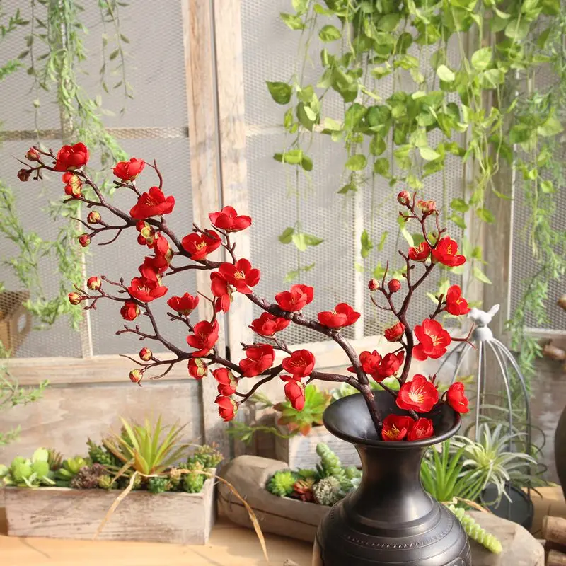 

10pcs/lot 93cm Artificial Flowers plum Blossom Simulation Flower For Wedding Decoration fake Flowers Home Decor free shipping