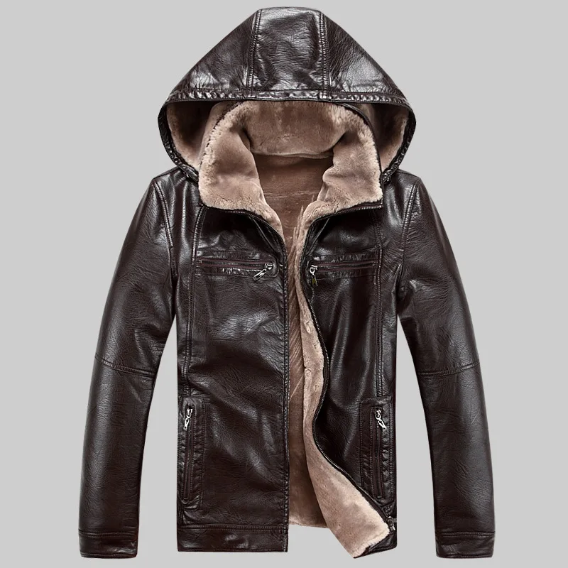 Новинка, модная кожаная куртка, Мужская зимняя утепленная кожаная куртка, ветрозащитная куртка, Мужская куртка, Jaqueta Couro Masculina 5XL