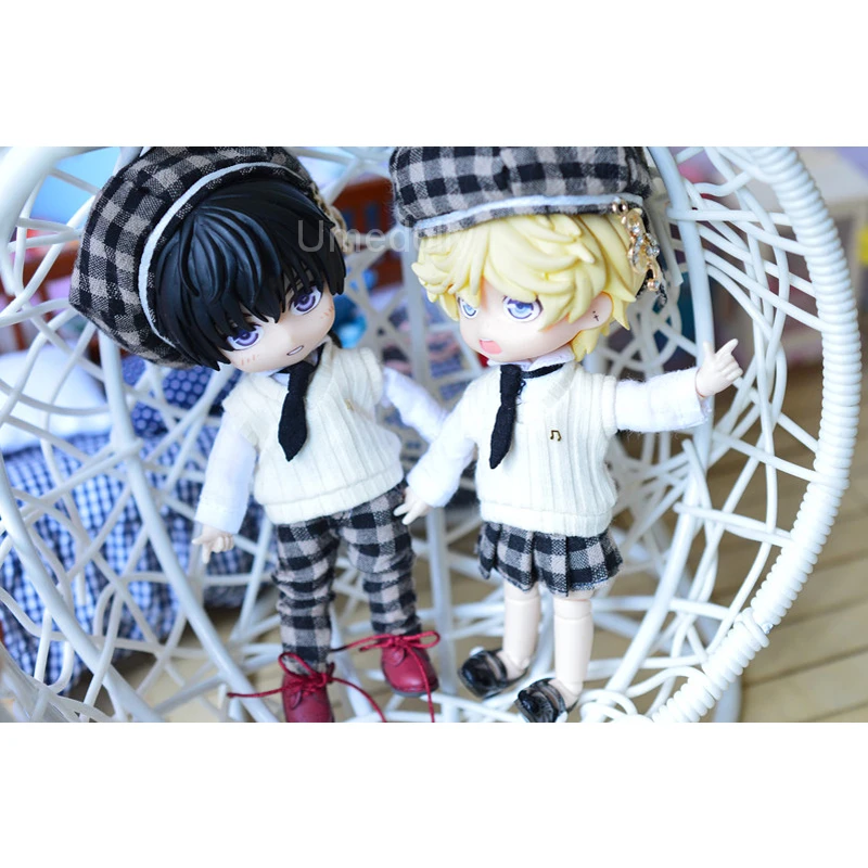 

1 Set Obitsu 11 Doll School Uniform Suit Shirt + Hat + Vest + Dress/Pants for OB11 Doll Clothes Outfits Accessories