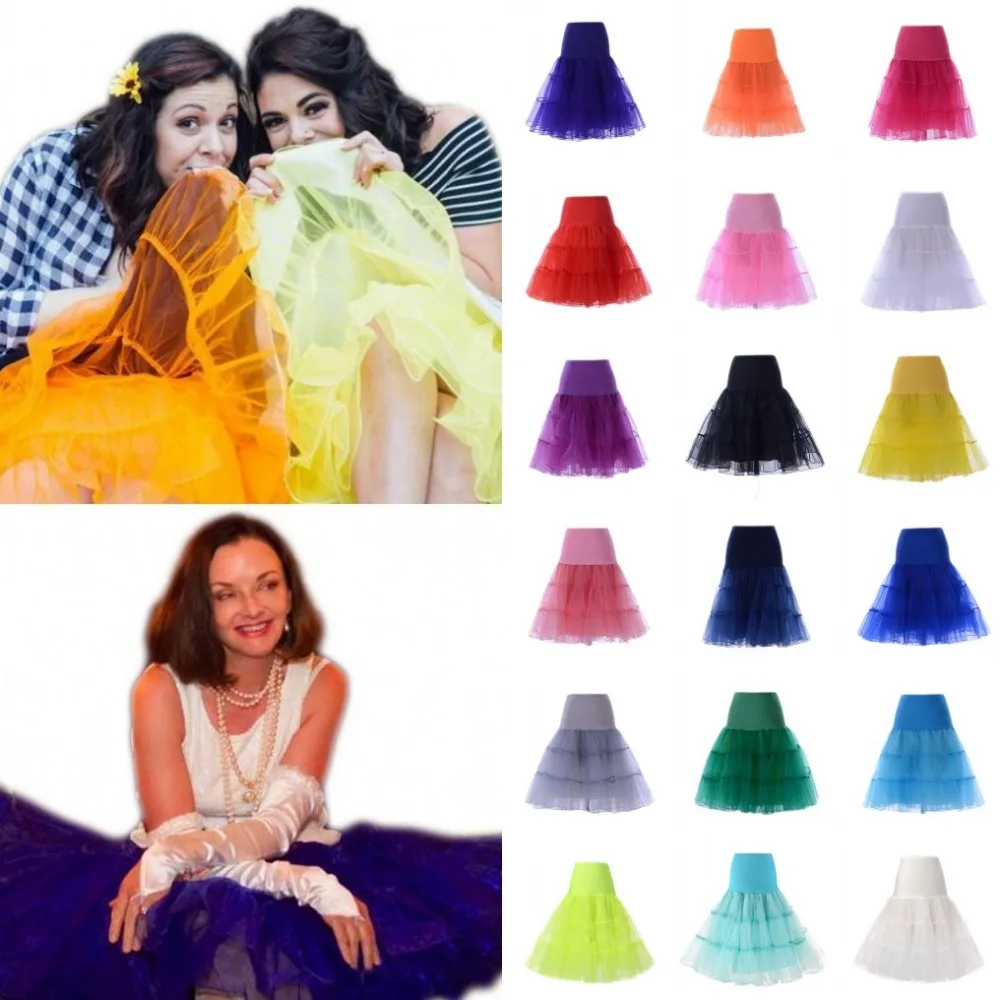 

Doragrace 18 Colors Women's Tutu Petticoat For Wedding Rocking 50's Style Skirts Crinoline Underskirt Circle Slips