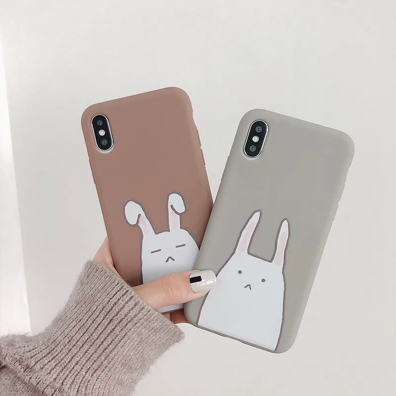

Cute Cartoon Rabbit Pattern Shell Cover Phone Cases For iPhone X XS MAX XR, Animal Soft Case For iPhone 8 7 6 6s Plus Fundas