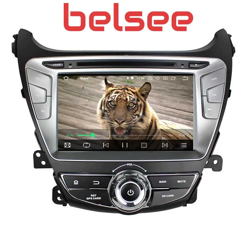 Clearance Belsee for Hyundai Elantra 2014 2015 Android 8.0 Car Radio Audio DVD Player Autoradio 2 Din GPS Stereo Octa Core WiFi 4GB 32GB 1