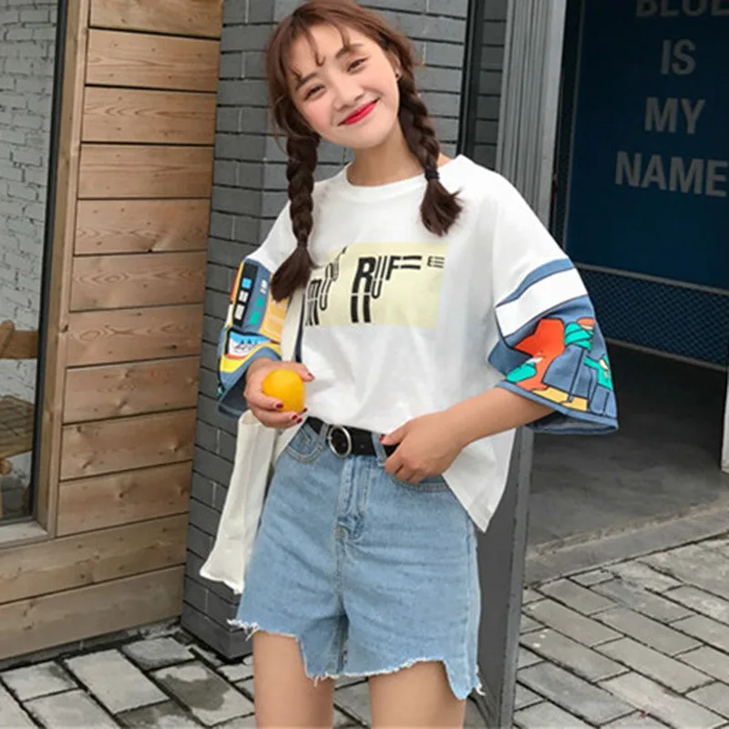 

2019 Casual Harajuku T Shirt Summer Women T Shirts Fashion Print Female T-shirt Top