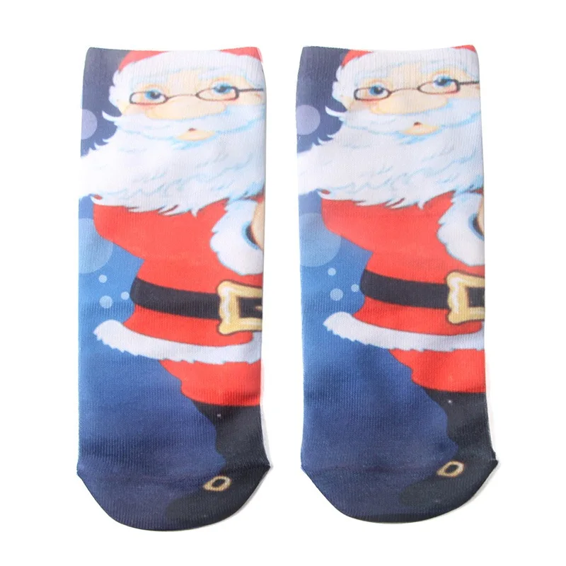 Уличные женские 3D рождественские носки унисекс мультфильм лося носки со снеговиком женские короткие лодыжки рождественские Лыжные носки