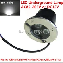 Заводская распродажа 3 Вт Подземный светодиодный светильник напольный Встраиваемый светодиодный светильник теплый белый/холодный белый похороненный светодиодный светильник ing AC85-265V или DC12V