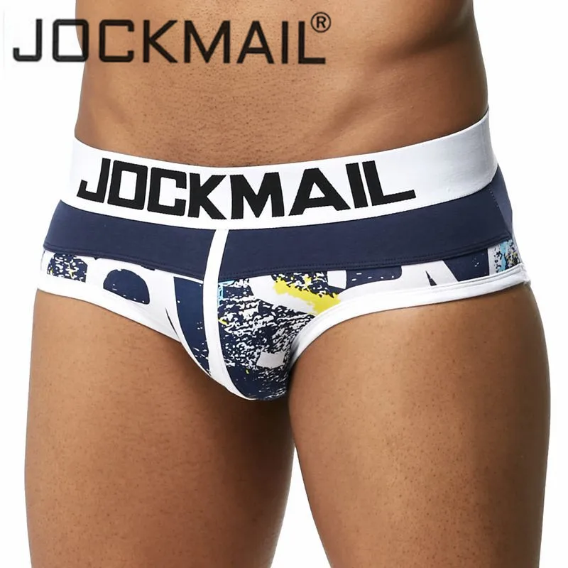Трусы брифы JOCKMAIL мужские Брендовое нижнее белье из хлопка Нескользящие трусы для
