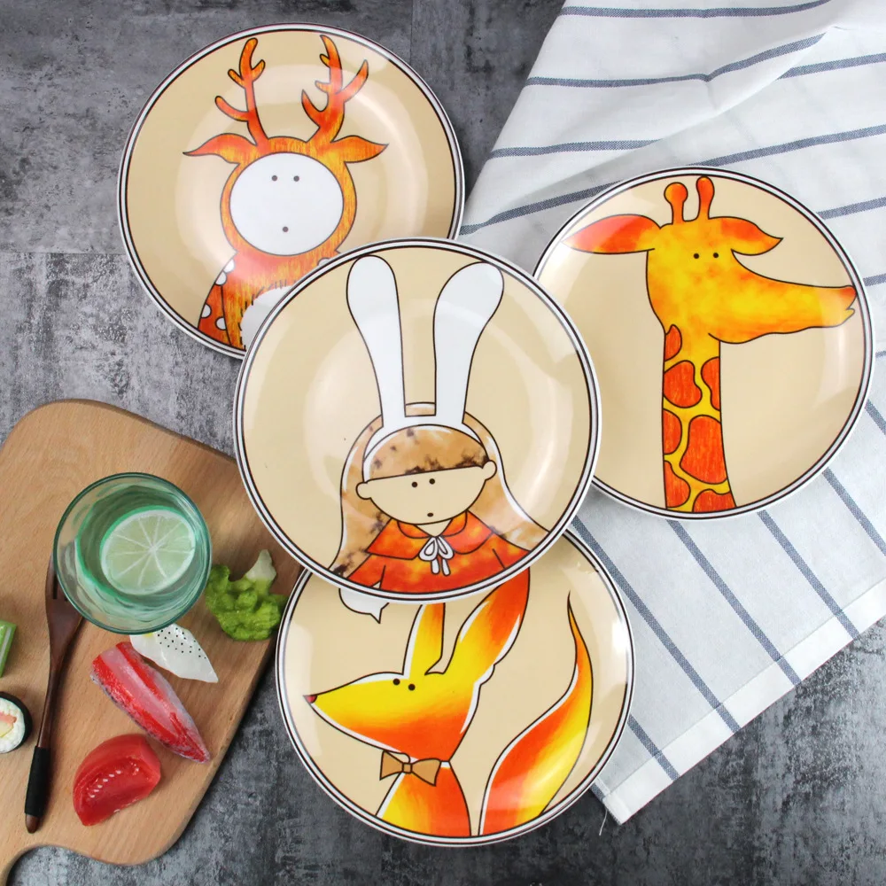 Creative Lovely Ceramics Freehand animal shape Plate Dinner Plates