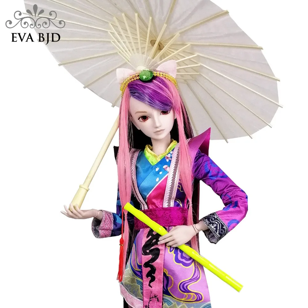 EVA BJD 2" полный набор+ 1/3 BJD кукла 60 см 19 шарнирных кукол лиса игрушка торт режим мужская кукла+ полные аксессуары парик Одежда 001-117