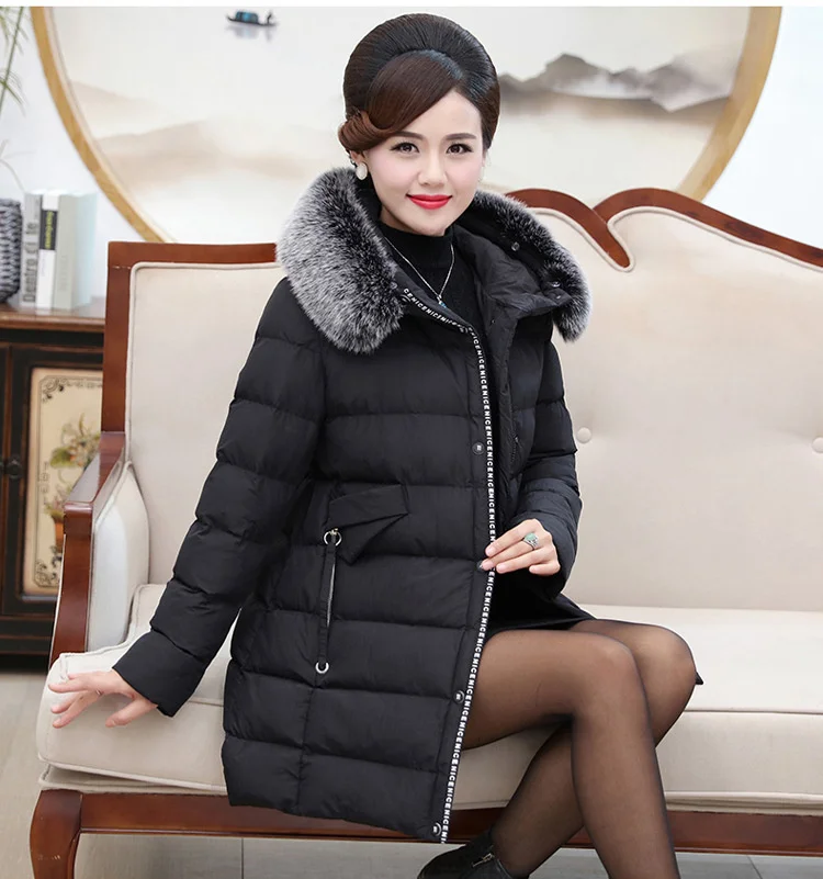 Old Ages Women Long Jackets Winter Cotton Padded Thickened Coat For Grandma Plus Size 4XL Warm Jackets Aged Ladies Overcoat CH594
