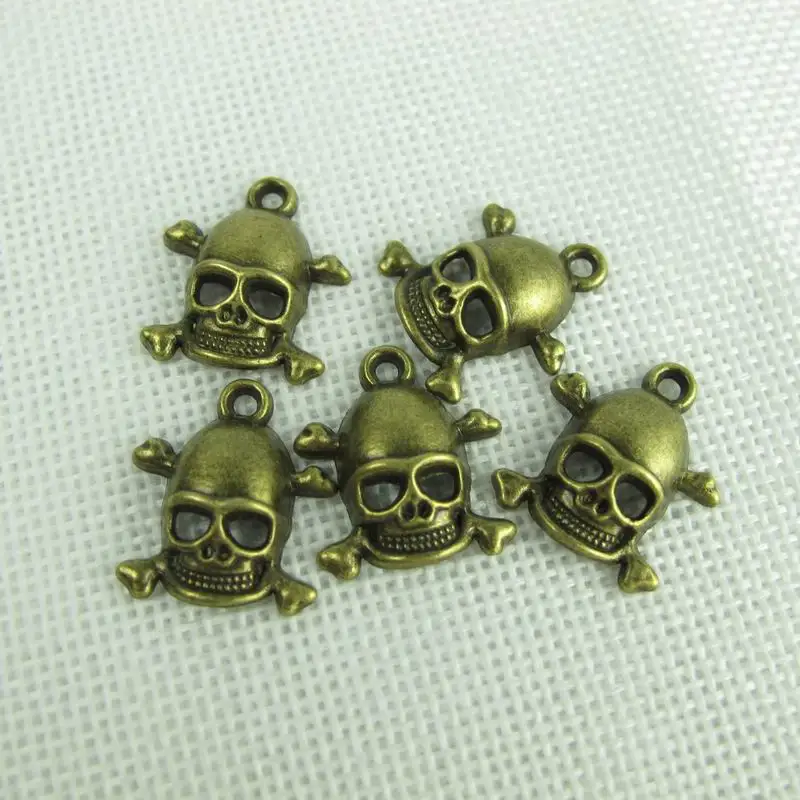 

Hot Sale Jewelry Antique Bronze Plated skeleton Pendant For Necklaces Bracelets accessories 20pcs/lot 19.5*17.5mm CDY886
