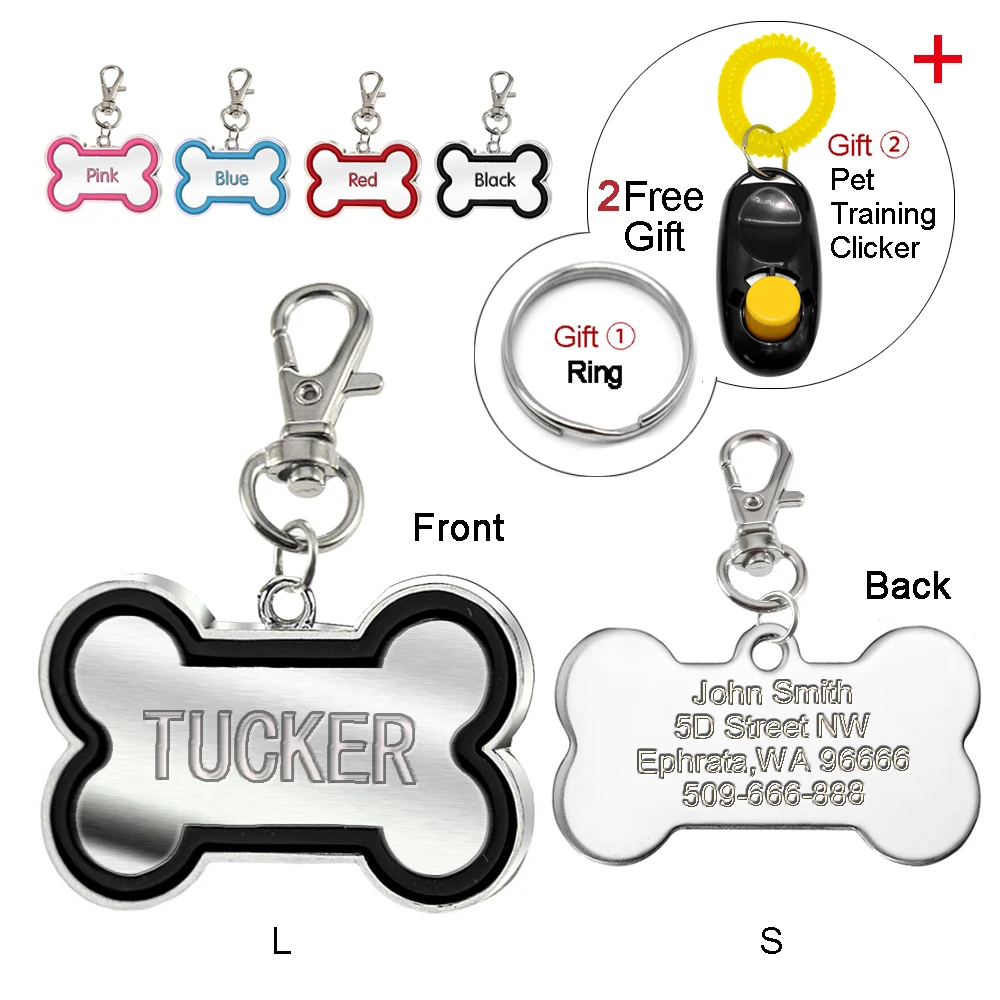 Bone Shape Custom Pet Dog Tag Personalized Engraved Dogs ...