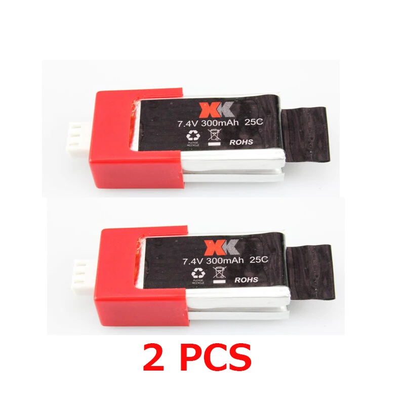 2 шт. XK K120 батарея 7 4 V 300mAh 25C Запчасти для радиоуправляемого вертолета аксессуары|rc