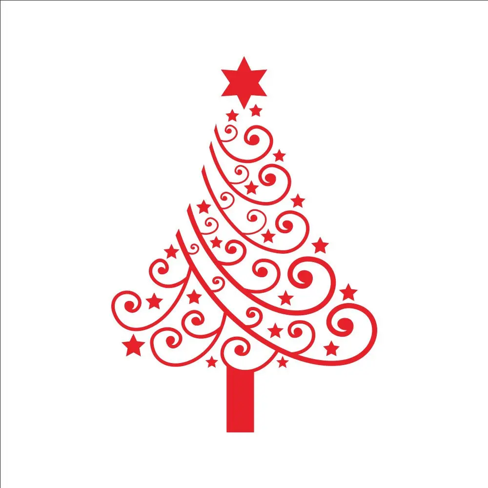 christmas tree vinyl art wall stickers window decal mural home decor