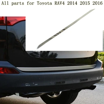 

High Quality For Toyota RAV4 2014 2015 2016 Car Stick Body Stainless Steel Rear Door Tailgate Frame Plate Trim Lamp 1pcs