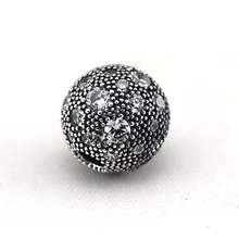 Подходит для браслетов Pandora, прозрачные космические звёзды, клипсы, подвески из стерлингового серебра пробы, бусины