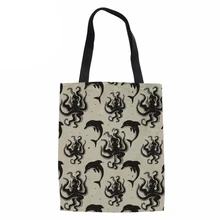 Складная сумка для покупок, Женская Большая Эко сумка, тяжелая женская сумка с принтом осьминога, пляжные сумки с верхней ручкой для женщин, перерабатываемая сумка