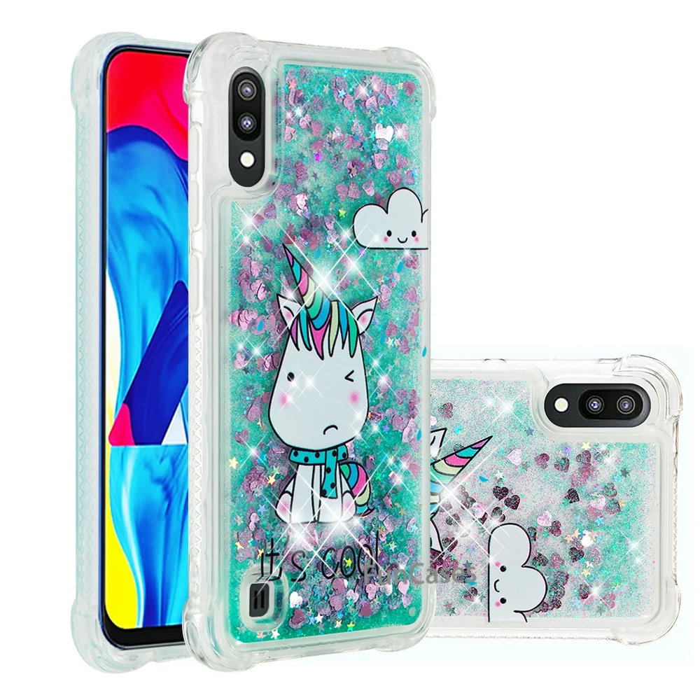 Алмазный Блестящий жидкий зыбучий песок для samsung Galaxy M10 M105f чехол из ТПУ телефона s