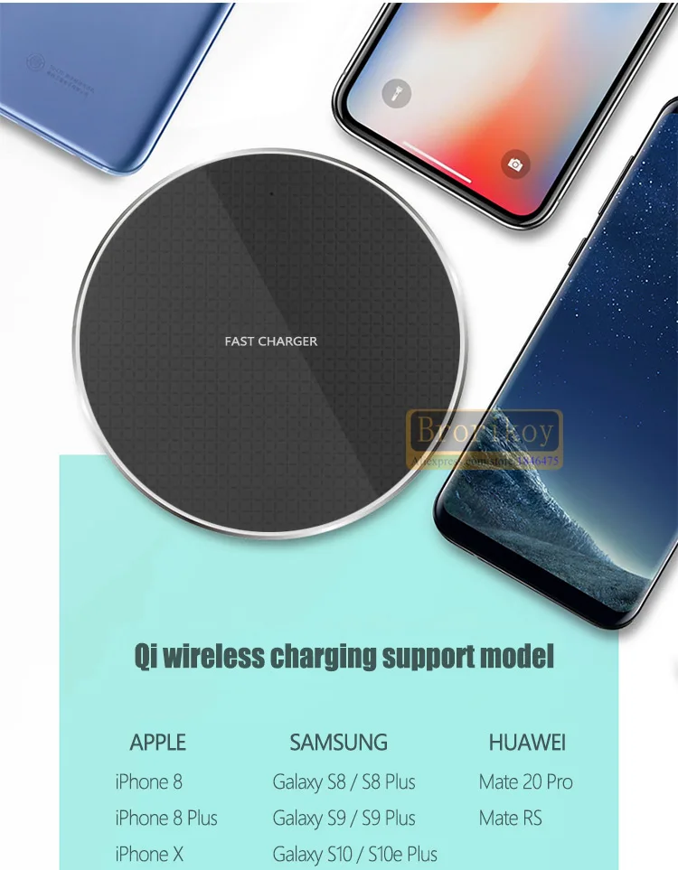 Новое беспроводное быстрое зарядное устройство Qi 10W для samsung S9 S10 huawei iPhone XS Max Mater Быстрый Телефон беспроводной зарядный кронштейн адаптер