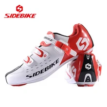 SIDEBIKE Men Women Breathable Athletic Cycling Shoes Bicycle Cycling Sports Shoes Road Bike Self-Locking Racing Shoes, White boodun professional cycling shoes men outdoor sports mtb bike shoes tpu breathable athletic racing self locking bicycle shoes