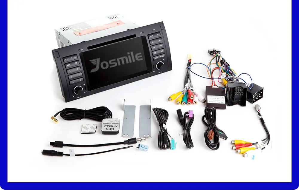 Discount Josmlie 1 Din Car DVD Player For BMW E39 BMW X5 E53 M5 Audio Radio Multimeida GPS Navigation System Touch Screen Head Unit DAB+ 17