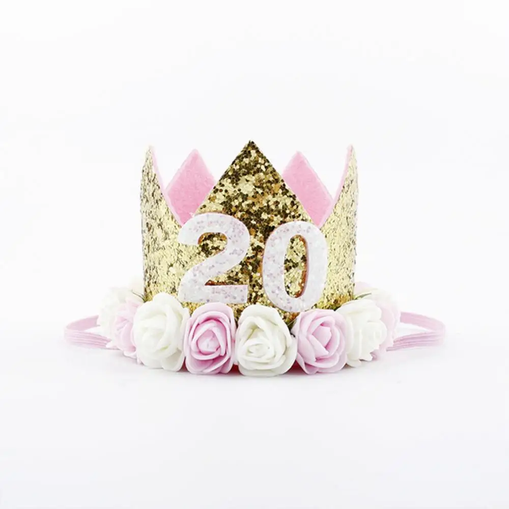 Taoup 1 шт одна первая шляпы для вечеринки по случаю Дня рождения 1-я 2-я 3-я Корона День рождения шляпы номер один вечерние украшения Детские аксессуары Новорожденный ребенок - Цвет: 20 Crown